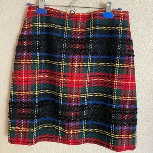 Wool Stewart Plaid J Crew Mini Skirt